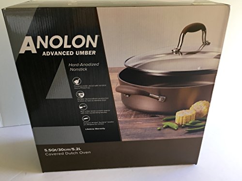 Anolon Advanced Hard Anodized Nonstick Stockpot/Dutch Oven With Lid, 5.5-Quart, Light Brown #TOP1
