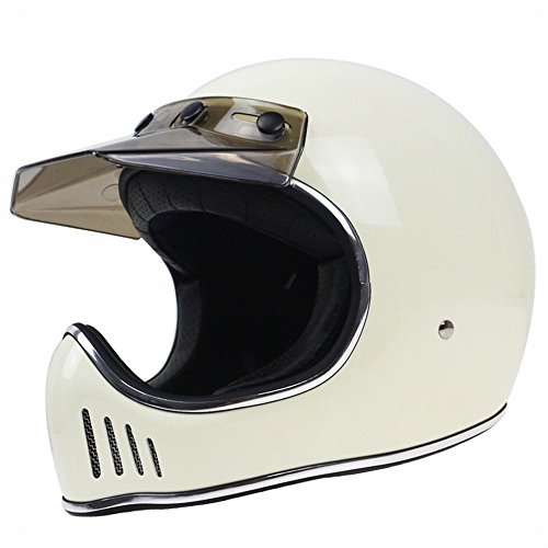 Casque de protection intégral rétro blanc GZZ fini le vent dans les yeux
