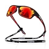 suoso Polarized Sports Sunglasses for Men: UV400 Protection Glasses Womens Wrap Around Goggles for Driving Fishing