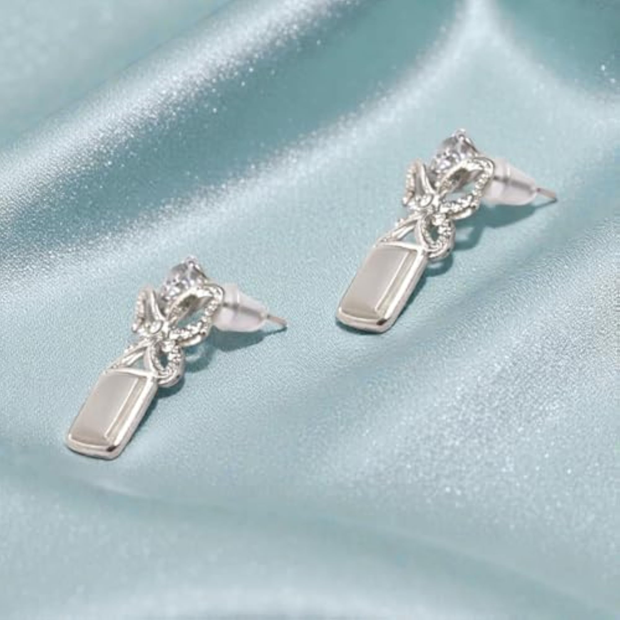 Butterfly Square Crystal Stud Earrings, Classy Design