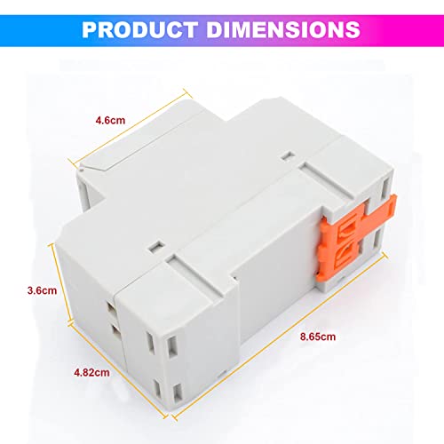 Image of amiciSmart 4-in-1 Digital Timer Switch Relay | 7-Day Programmable, Countdown, Pulse & Cycle Timer | DIN Rail Mount, (30A,220VAC)