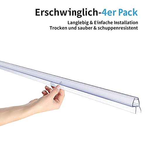 kinkaivy Duschdichtung, 4 x 80cm Duschdichtungen für Duschtüren, 6/7/8mm Transparent Dichtung Dusche Glastür, Wasserabweisende Ersatzdichtung für Dusche, Schwallschutz Dichtkeder - Image 4