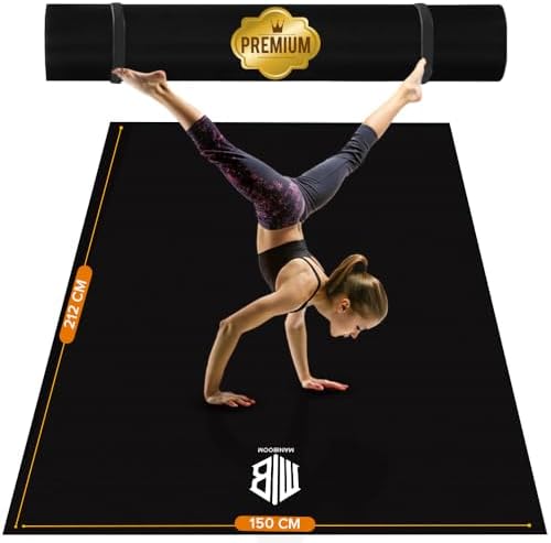 Yoga Mat Pilates Fitness Sports Large and Thick 212 x 150 cm 8 mm...
