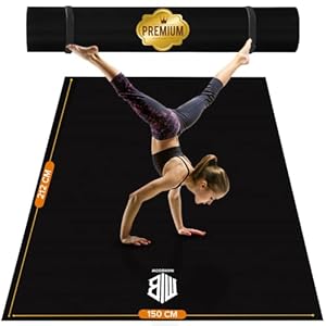 ManiBoom Esterilla Yoga, Pilates, Fitness, Deporte GRANDE y GRUESA 212 x 150cm 8mm Grosor - Colchoneta Gimnasia ANTIDESLIZANTE para Ejercicio - Mat Gym Gruesa - Tapete Gimnasio para Abdominales