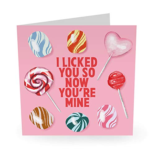 Central 23 – Divertente biglietto di anniversario'I Licked You So Now You're Mine' per uomini e donne – Mamma papà, marito, moglie, partner, fidanzato, fidanzato, scherzo umoristico Witty Pun Banter
