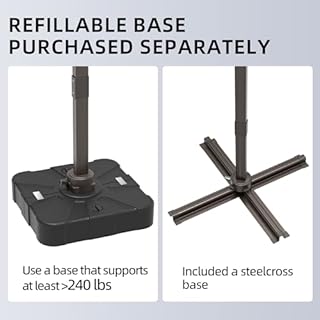 ZLACUIU 10x13FT Cantilever Outdoor Patio Umbrellas, Double Top Large Rectangle Umbrella, Heavy Duty 360° Rotation Offset Outdoor Sun Shade Umbrella for Garden Deck Pool Backyard Patio, Grey