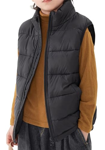 Happy Cherry Kids Winter Warm Puffer Vest Stand Collar Zip Sleeveless Jacket with Pockets