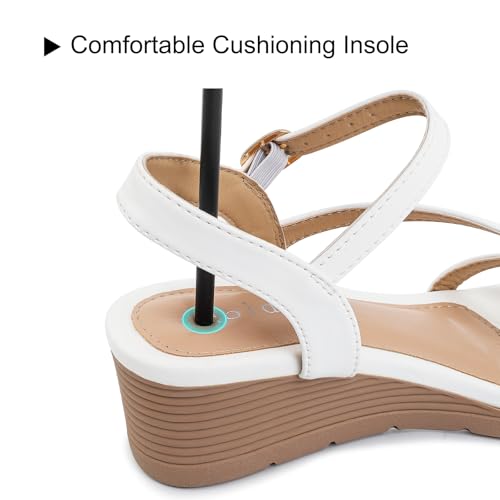 Image of Wedge Sandals for Women Dressy, Comfortable Summer Low Wedges Womens Open Toe Strappy Sandal