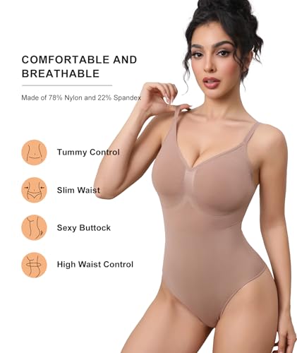 Image of Women's Strapless Shapewear Bodysuit for Women Tummy Control Shapewear, Seamless Body Shaper with Removable Straps