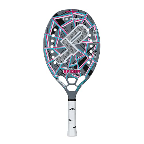 HP OPEN SPIDER, Racchetta Beach Tennis Fibra di Vetro - Superficie ruvida - Eva Soft – Leggera e Bilanciata – Profilo 20 mm - Custodia inclusa