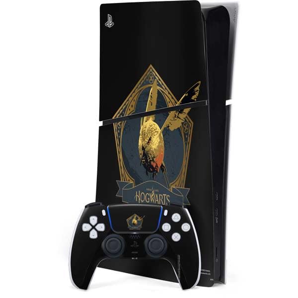 Skinit Decal Gaming Skin Compatible with PS5 Slim Digital Edition Bundle - Officially Licensed Wizarding World Hogwarts Legacy Golden Snitch Design
