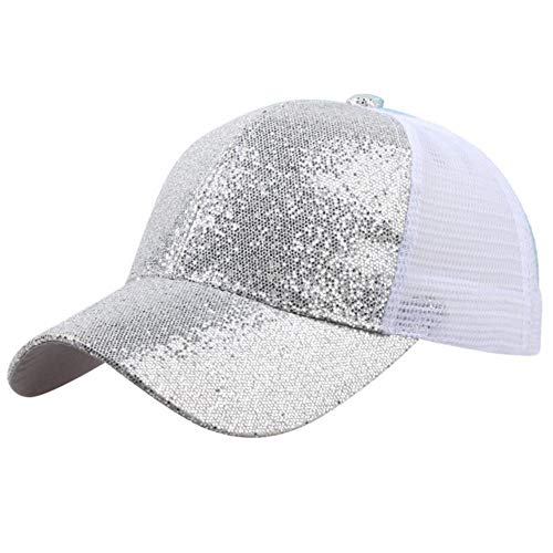 anyuq66qq Chapeau d'hiver Femmes Casquette De Baseball Fille D'Été Queue De Cheval Paillettes Casquette Brillante Sunhat Mesdames Chapeau De Plein Air Cover