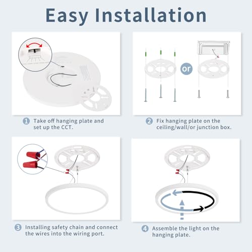 ROVEXO 6 Pack 11.4 Inch LED Flush Mount Ceiling Light, ETL,24W, 2427LM by ROVEXO - Used condition - Image 6