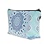Produktbild Hanessa Geschenk zu Weihnachten Kosmetiktasche Kulturbeutel Beutel Tüte Federmappe Zipper Make Up Bag Reißverschluss All Over Full Print Hell-Blau Mandala Aztek-Muster Blüte SB53