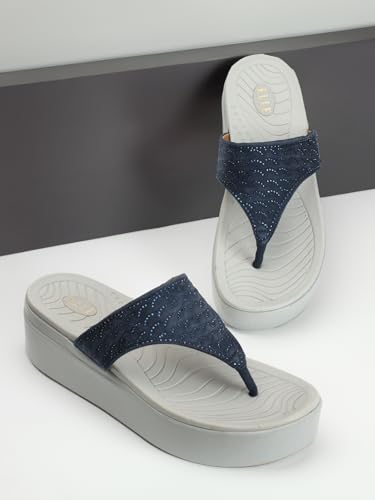 Image of ELLE Women's Embellished Platform Thong Sandals