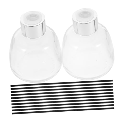 Botellas de vidrio vintage para difusor de aroma con palitos negros miniatura 1