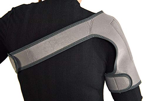 Home-X Magnetic Therapy Compression Sleeve For Shoulder Support, Stretchy Neoprene Shoulder Brace With 21 Powerful Magnets, 25 ½" L X 18 ½" W, Gray #TOP5