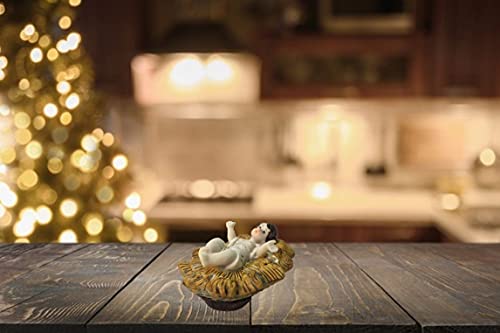 Menino Jesus Manjedoura Poliresina 10x8cm - Magizi