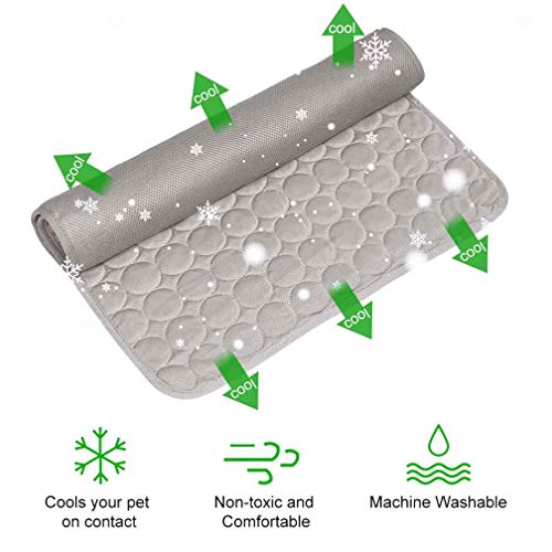 Jaaytct Cooling Mat For Dogs Cats Ice Silk Pet Self Cooling Pad Blanket For Pet Beds/Kennels/Couches/Car Seats/Floors #TOP2