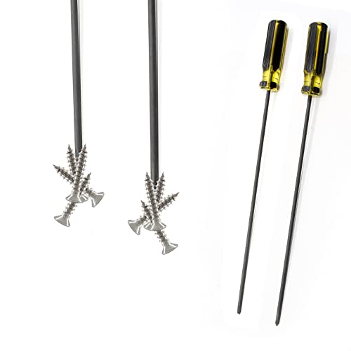 Image of 2Pcs 39cm Long Screwdriver Set, Phillips and Slotted Set (Black)