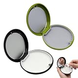 OPVYAEU 2 Pezzi Custodia per Apparecchio Denti con Specchio, Box per Allineatori e Bite Dentale, Contenitore Ortodontico Magnetico con Rivestimento in Silicone Rimovibile, Nero e Verde
