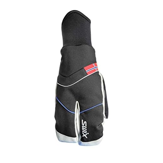 Swix Women's Shield Split Warm Breathable Primaloft Insulated Winter Sports Skiing Mittens, Black, Medium