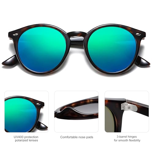 Image of SOJOS Retro Round Polarized Sunglasses for Women Men Classic Vintage Sunnies SJ2069