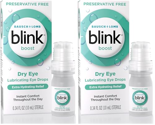 Image of BLINK Boost Preservative-Free Lubricating Eye Drops, Moisturizing & Soothing for Mild Dry Eyes, with Hyaluronate, Hydrating Relief, Contact Lens Friendly, 0.34 FL Oz, (Pack of 2)