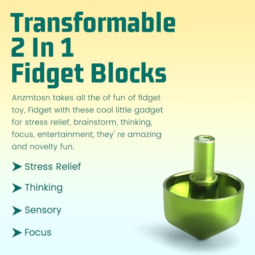 Image of Dilabnba Fidget Spinner Cube Toy for Boys 3-12 Kids Adults, Fidget Block Figner Spinner Focus 2 in 1 Spinning, Mini Easter Basket Stuff Desk Relaxing EDC Toy (Green)