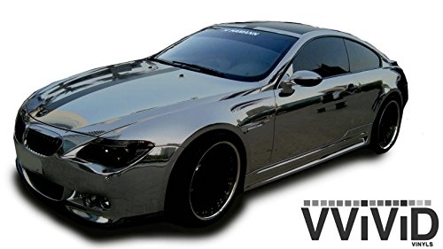 Image of VViViD Black Mirror Chrome Cast Vinyl Wrap Self-Adhesive Film Air-Release Bubble and Air-Free 3MIL (10ft x 5ft)