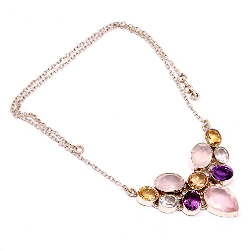 Argent sterling 925 : le cadeau idéal avec ce collier de pierres précieuses naturelles