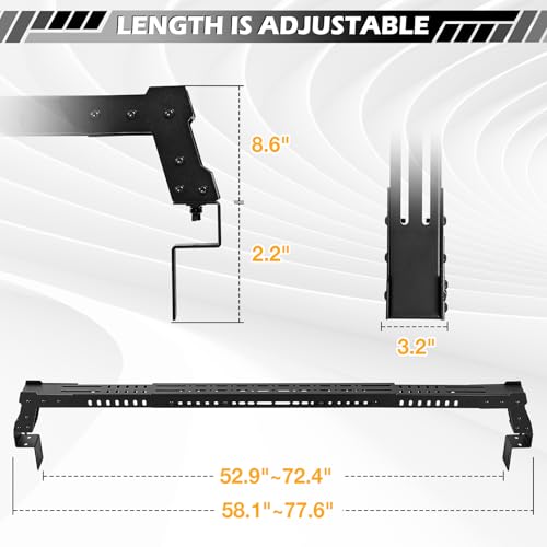 Image of Universal Adjustable Truck Bed Rack Cross Bar Fit Most Sizes Trucks(Width 53-73 inches), Multi-Function Design Cargo Bars Compatible with Soft and Hard Folding Tonneau Cover(1 pcs Ony)