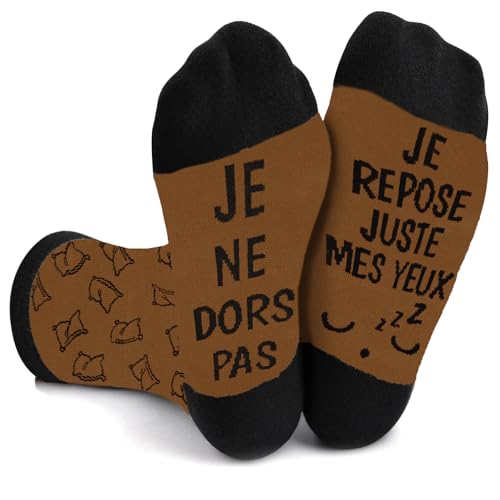 Chaussettes Humour Homme 43-46, Idée Cadeau Anniversaire 'Je Ne Dors Pas Je Repose Juste Mes Yeux', Fantaisie Rigolotes Pour Fête Des Pères Noël Papa Grand-Père Chaussettes Humour Homme 43-46, Idée Cadeau Anniversaire 'Je Ne Dors Pas Je Repose Juste Mes Yeux', Fantaisie Rigolotes Pour Fête Des Pères Noël Papa Grand-Père