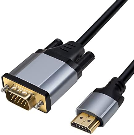 HDMI to VGA Adapter Cable,HDMI to VGA Cable (Male to Male) ,Gold-Plated 1080P Active HDMI Digital to VGA Analog Adapter Converter Cable for Desktop, Projector, Monitor,HDTV, Raspberry Pi Etc(1.8m)