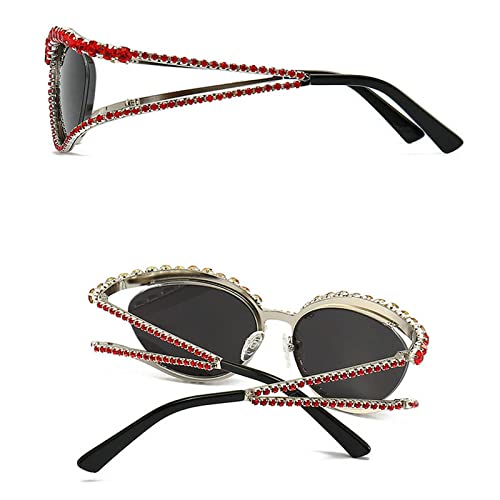 COTIA Vintage Fashion Luxury Cat Eye Shiny Diamond Sunglasses Women Men y2k Crystal Rhinestone Frame Brand Design Sun Glasses3