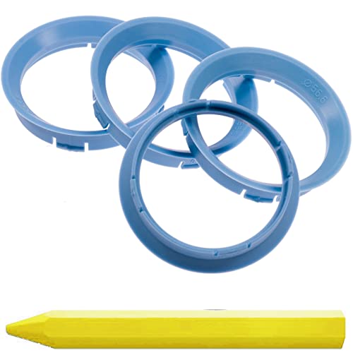 RKC 4X Anneaux de centrage Lumineux Bleu 63,3 mm x 56,6 mm + 1x Crayon de Cire en Vert Made in Germany