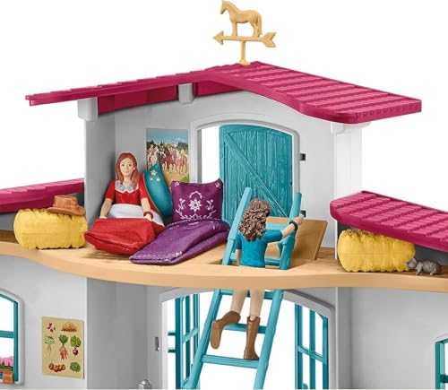6. Bild von schleich HORSE CLUB | Reiterhof 42567 | Pferdestall mit Hannah, Lisa, 3 Pferden und viel Zubehör | tolles Geschenk für Mädchen und Jungen | Pferde Spielzeug für Kinder ab 5 Jahren | Set aus 115 Teilen