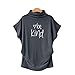 Produktbild DREAMING-Frühling Und Sommer Plus Size Damen Rollkragen Top Fledermaus Ärmel Kurzarm T-Shirt + Druck S