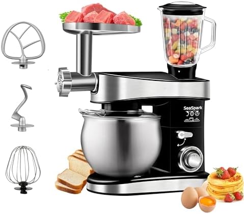 Multifunctional Stand Mixer, 6 in 1 Stand Mixer, 6.3Qt Tilt-head,...