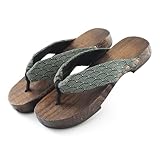 Sandalias de Zuecos de Madera para Hombre,Japoneses Tradicionales Chanclas Zuecos,Ocio Moda Zapatillas Kimono Zuecos de Playa Fuera de Casa(Size:EU 42,Color:Patrón de dragón)