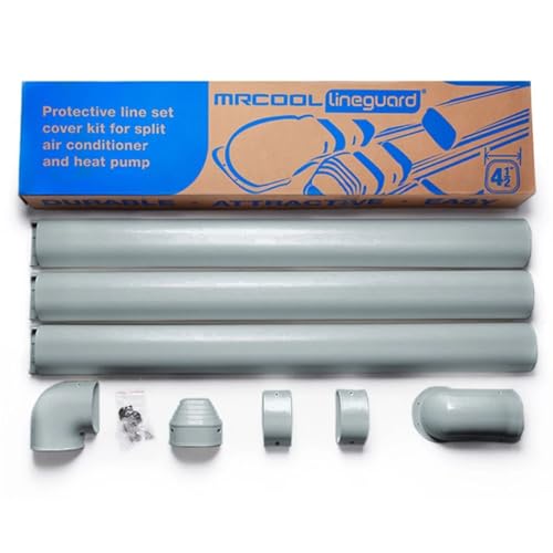 Image of MRCOOL LineGuard Line Set Outdoor Cover for Ductless Mini Split System, Protection from Wind, Rain and Extreme Temperatures, Gray