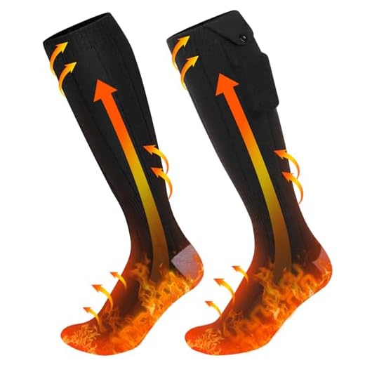 Calcetines Calefactables Recargables 5000mAh Ferdiiz Calcetines Electricos Calefactables con 4 Niveles de Calentamiento, Calcetines Térmicos para Hombre y Mujere, para Esquí/Senderismo/Campings