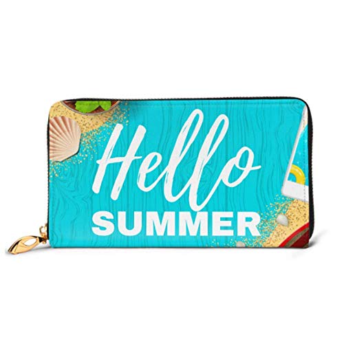 Preisvergleich Produktbild JHGFG Mode Handtasche Reißverschluss Brieftasche Schöne Sommerferien Draufsicht Telefon Kupplung Geldbörse Abendkupplung Blockieren Leder Brieftasche Multi Card Organizer