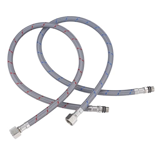 ARCORA 24" Bathroom Faucet Hose, Braided Nylon cUPC Supply Lines 3/8" Female Compression Thread × M10 Male Connector (1 Pair) - image 1