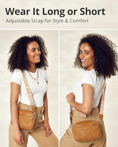 Image of Vantamo Premium Quilted Crossbody Bags for Women with Anti-Pickpocket Clip, Vegan Leather Handbags, Travel Purses for Women