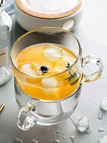 Image of ANKUL Premium Glass Coffee Mug Tea Cups Set of 4-150 ML, Transparent, Glass Cups Set for Coffee, Green Tea, Herbal Tea, Lemon Tea, Milk Cup, Hot /Cold Drinks Cups (Round, 4)