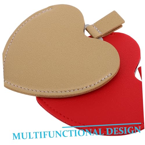 Espejo compacto de maquillaje en forma de corazón 2 piezas miniatura 3