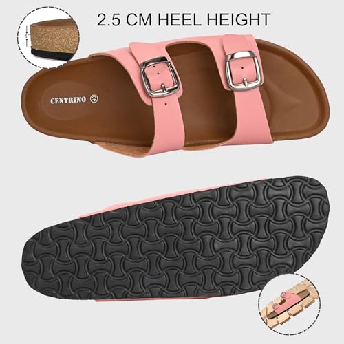 Image of Centrino Women's Berkin-Style Slip-On Sandals | Open Toe Design | Soft PU Footbed | Lightweight & Comfortable | Arch Support | On-Grip Sole | Casual Outdoor Wear (9226)