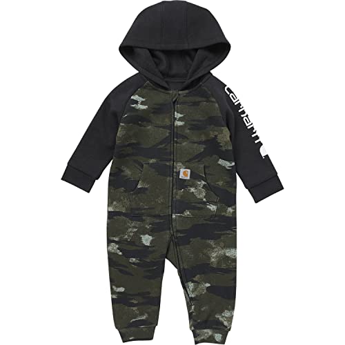 Image of Carhartt baby-boys Long-sleeve Hooded Zip-up Footless Jumpsuit One-piece Hoodie