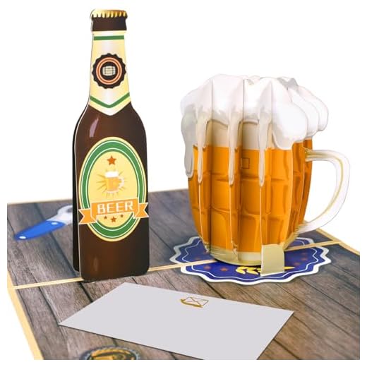 Magic Ants Tarjeta emergente de cerveza 3D – Botella de cerveza, jarra de cerveza con espuma y abridor de botellas para amantes de la cerveza, regalos para hombres, día del padre, cumpleaños, fiesta,